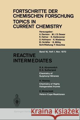 Reactive Intermediates  9783540051039 Not Avail - książka