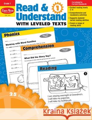 Read and Understand with Leveled Texts, Grade 1 Teacher Resource Evan-Moor Corporation 9781608236701 Evan-Moor Educational Publishers - książka