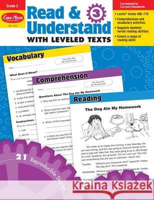 Read and Understand with Leveled Texts, Grade 3 Teacher Resource Evan-Moor Corporation 9781608236725 Evan-Moor Educational Publishers - książka