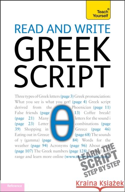 Read and write Greek script: Teach yourself Dennis Couniacis 9781444106138 HODDER EDUCATION - książka