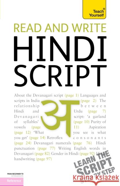 Read and write Hindi script: Teach Yourself Dr Dr Rupert Snell 9781444103915 John Murray Press - książka