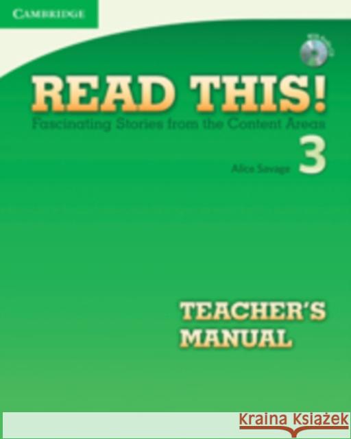 Read This! Level 3 Teacher's Manual with Audio CD: Fascinating Stories from the Content Areas [With CD (Audio)] Savage, Alice 9780521747943  - książka