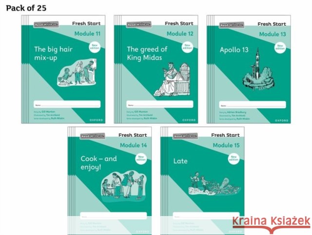 Read Write Inc. Fresh Start: 2024 Modules 11-15 - Pack of 25 Adrian Bradbury 9781382053310 Oxford University Press - książka
