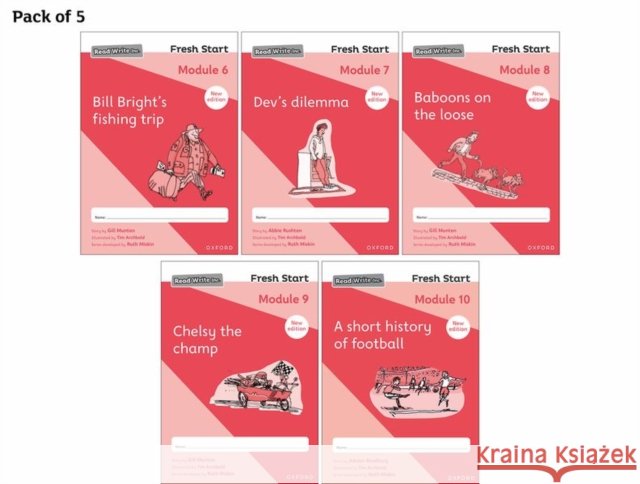 Read Write Inc. Fresh Start: 2024 Modules 6-10 - Pack of 5 Abbie Rushton 9781382053259 Oxford University Press - książka