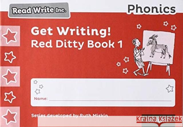 Read Write Inc. Phonics: Get Writing! Red Ditty Book 1 Pack of 10 Ruth Miskin Tim Archbold  9780198414278 Oxford University Press - książka