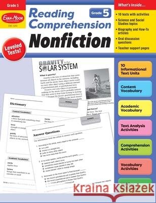 Reading Comprehension: Nonfiction, Grade 5 Teacher Resource Evan-Moor Corporation 9781645143383 Evan-Moor Educational Publishers - książka