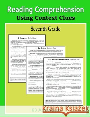 Reading Comprehension - Using Context Clues - Seventh Grade C Mahoney 9798332235160 Independently Published - książka