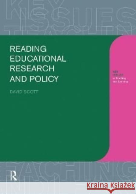 Reading Educational Research and Policy David Scott 9781138175426 Routledge - książka