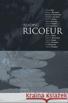 Reading Ricoeur David M. Kaplan 9780791475256 State University of New York Press - książka