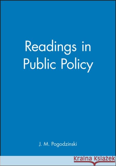 Readings in Public Policy Pogodzinski 9781557865212 Blackwell Publishers - książka