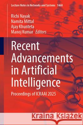 Recent Advancements in Artificial Intelligence  9789819677597 Springer - książka