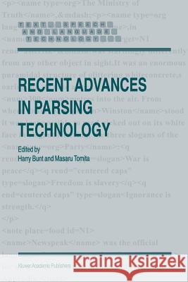 Recent Advances in Parsing Technology Harry Bunt Masaru Tomita H. Bunt 9781402003714 Springer Netherlands - książka