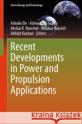 Recent Developments in Power and Propulsion Applications  9789819686018 Springer - książka