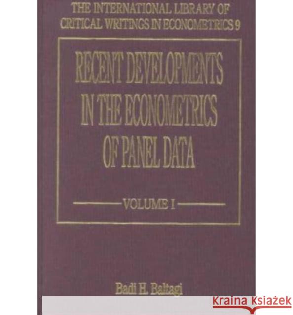 Recent Developments in the Econometrics of Panel Data  9781840649673 Edward Elgar Publishing Ltd - książka