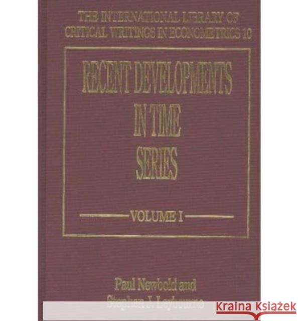 Recent Developments in Time Series  9781840649512 Edward Elgar Publishing Ltd - książka