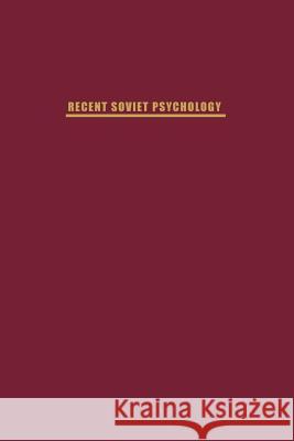 Recent Soviet Psychology N. O'Connor 9780871403698 Liveright Publishing Corporation - książka