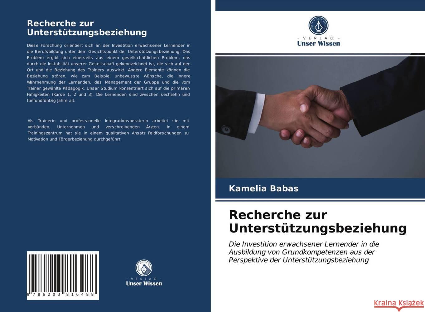 Recherche zur Unterstützungsbeziehung Babas, Kamelia 9786203816488 Verlag Unser Wissen - książka