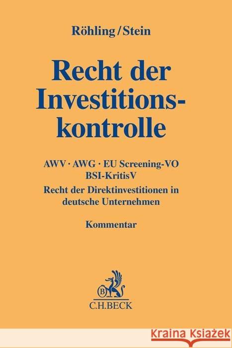 Recht der Investitionskontrolle  9783406795725 Beck Juristischer Verlag - książka