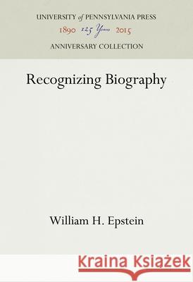 Recognizing Biography  9780812280814  - książka