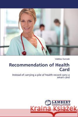 Recommendation of Health Card Gursale Vaibhav 9783659809040 LAP Lambert Academic Publishing - książka