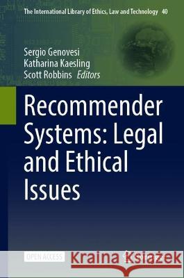 Recommender Systems: Legal and Ethical Issues  9783031348037 Springer International Publishing - książka