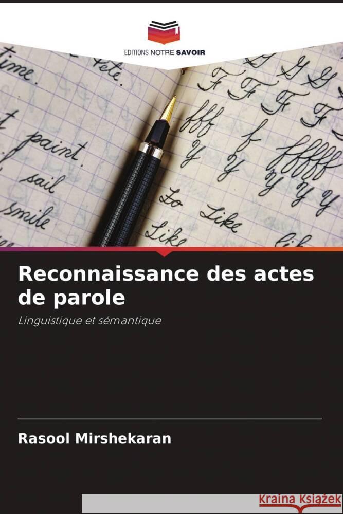 Reconnaissance des actes de parole Mirshekaran, Rasool 9786205554050 Editions Notre Savoir - książka