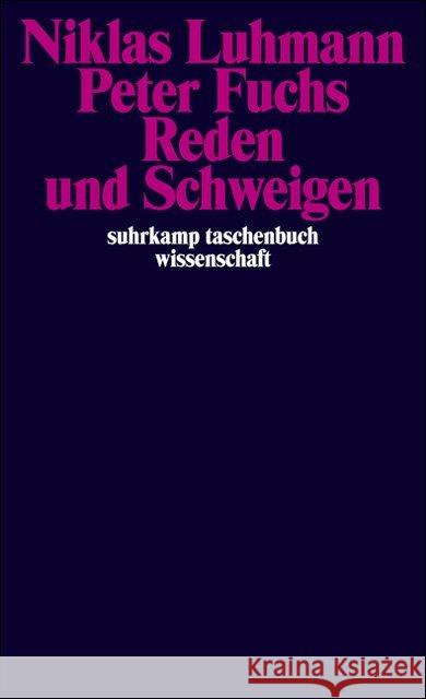 Reden und Schweigen Luhmann, Niklas Fuchs, Peter  9783518284483 Suhrkamp - książka