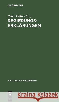 Regierungserklärungen  9783110045055 De Gruyter - książka