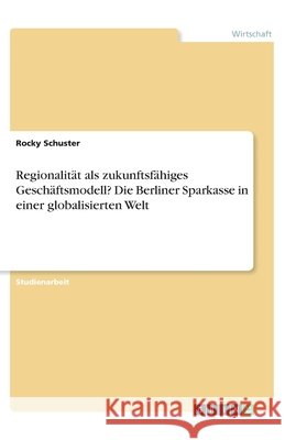 Regionalit Rocky Schuster 9783346300966 Grin Verlag - książka