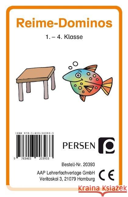 Reime-Domino (Kartenspiel) : Ein Wortschatzspiel in zwei Differenzierungsstufen (1. bis 4. Klasse) Wehren, Bernd 9783403203933 Persen Verlag in der AAP Lehrerfachverlage Gm - książka