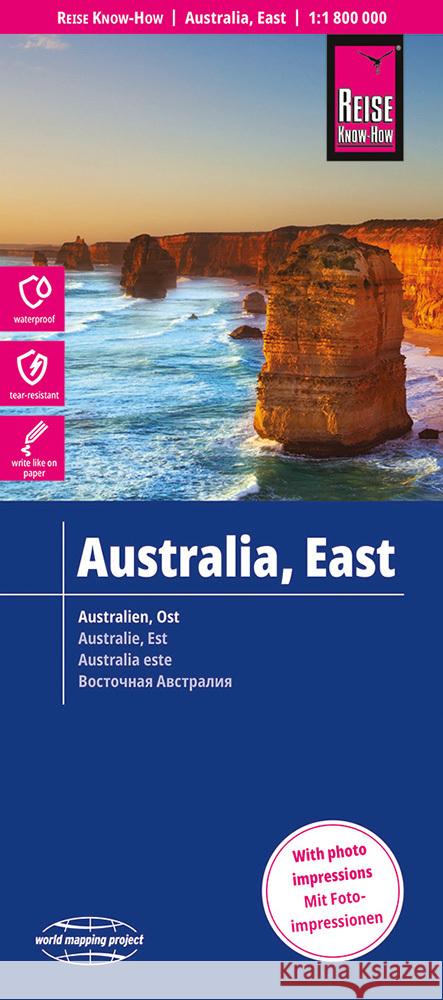 Reise Know-How Landkarte Australien, Ost / Australia, East (1:1.800.000) Reise Know-How Verlag Peter Rump GmbH 9783831774517 Reise Know-How Verlag Peter Rump - książka