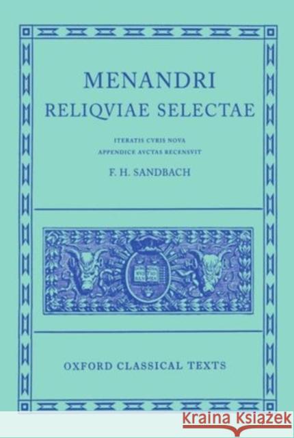 Reliquiae Selectae Menander 9780198147374 OXFORD UNIVERSITY PRESS - książka