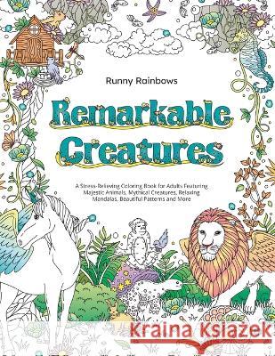 Remarkable Creatures: A Stress-Relieving Coloring Book for Adults Featuring Majestic Animals, Mythical Creatures, Relaxing Mandalas, Beautif Runny Rainbows 9781922435385 Runny Rainbows - książka