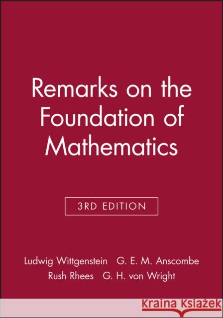 Remarks on the Foundation of Mathematics Ludwig Wittgenstein 9780631125051 BLACKWELL PUBLISHERS - książka