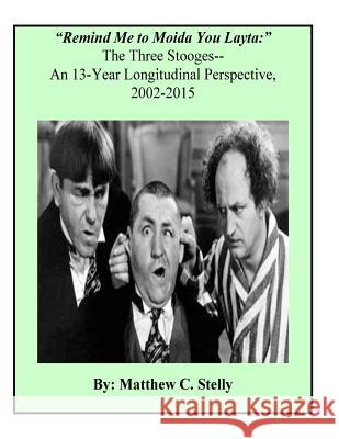 Remind Me to Moida You Later - The Three Stooges: A 13-Year Longitudinal Perspective, 2002-2015 Matthew C. Stelly 9781719536288 Createspace Independent Publishing Platform - książka