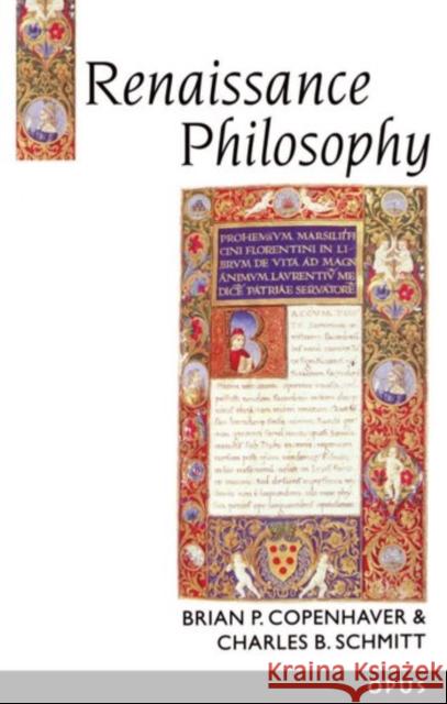 Renaissance Philosophy Brian P Copenhaver 9780192891846  - książka