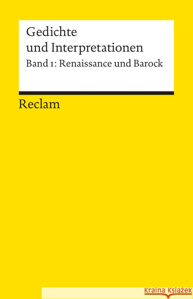 Renaissance und Barock Meid, Volker   9783150078907 Reclam, Ditzingen - książka