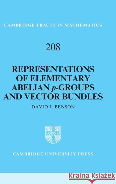 Representations of Elementary Abelian P-Groups and Vector Bundles David J. Benson 9781107174177 Cambridge University Press - książka