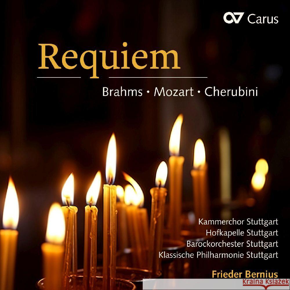 Requiem, 3 Audio-CD Brahms, Johannes, Mozart, Wolfgang Amadeus, Cherubini, Luigi 4009350830547 Carus - książka