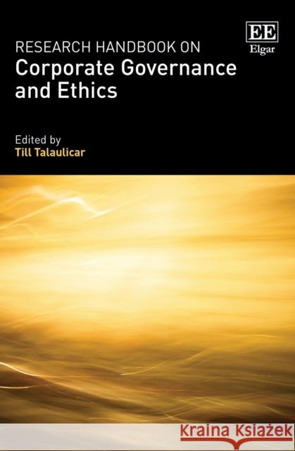 Research Handbook on Corporate Governance and Ethics  9781800880597 Edward Elgar Publishing Ltd - książka