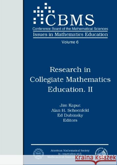 Research in Collegiate Mathematics Education II  9780821803820 American Mathematical Society - książka