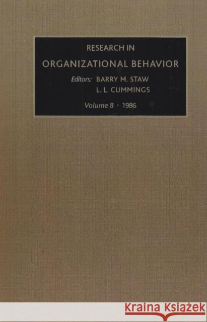 Research in Organizational Behavior  9780892325511 ELSEVIER SCIENCE & TECHNOLOGY - książka