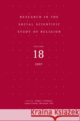 Research in the Social Scientific Study of Religion, Volume 18 Ralph L. Piedmont 9789004158511 Brill Academic Publishers - książka