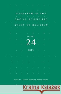 Research in the Social Scientific Study of Religion, Volume 24 Ralph L. Piedmont   9789004252059 Brill - książka