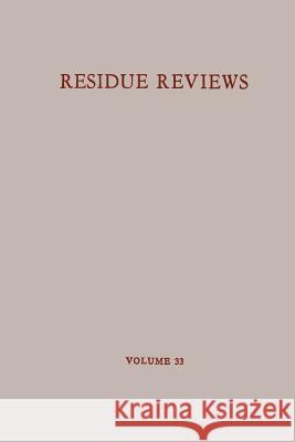 Residue Reviews/Rückstandsberichte Francis A. Gunther 9781461584698 Springer - książka