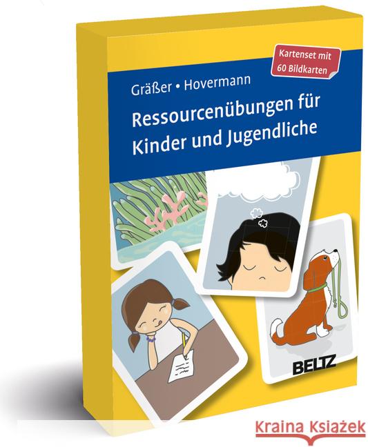 Ressourcenübungen für Kinder und Jugendliche, 60 Karten : Kartenset mit 60 Bildkarten Gräßer, Melanie, Hovermann, Eike 4019172100063 Beltz - książka