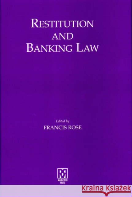 Restitution and Banking Law  9780952649915 MARENEX PRESS - książka