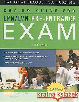 Review Guide For LPN/LVN Pre-Entrance Exam National League for Nursing (Nln)        Nln 9780763762704 Jones & Bartlett Publishers - książka