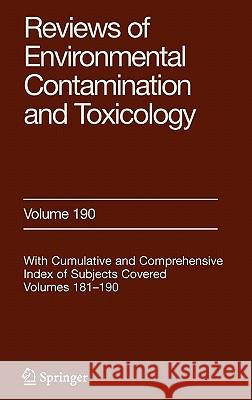 Reviews of Environmental Contamination and Toxicology 190 George Ware 9780387369006 Springer - książka