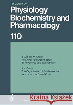 Reviews of Physiology, Biochemistry and Pharmacology 110 J. H. Coote 9783662310489 Springer - książka